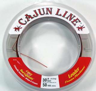 CAJUN RED LIGHTNIN FISHING LEADER 30lb/50yd CL30LDA NEW  