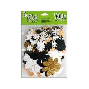   Petaloo FloraDoodles Paper N Glitter Black/Gold/White