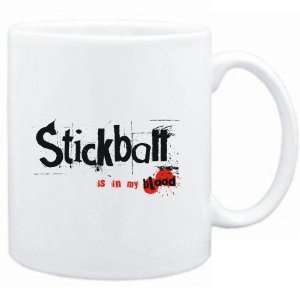  Mug White  Stickball IS IN MY BLOOD  Sports Sports 