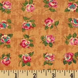  44 Wide Lily Rose Brown Fabric By The Yard: Arts, Crafts 
