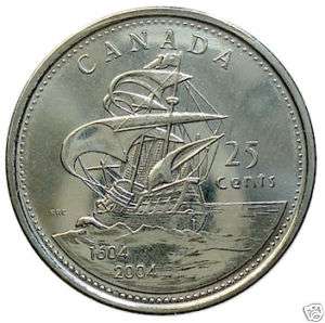 CANADA 25 CENTS 2004 BU = ST.CROIX SHIP =  