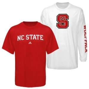 adidas North Carolina State Wolfpack Red White 3 In 1 T shirt Combo 