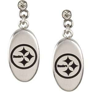    Stainless Steel Pittsburgh Steelers Logo Dangle Earrings: Jewelry