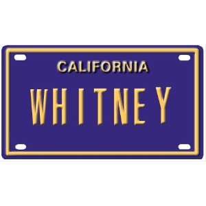  Whitney Mini Personalized California License Plate 
