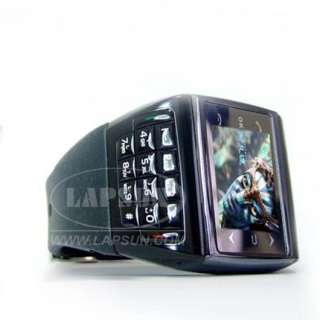   Quad Band GSM Mobile Wrist Man Watch Cell Phone  MP4 Black New ET 1
