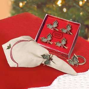  A Christmas to Remember Holly Napkin Ring Set of 4 Toys & Games