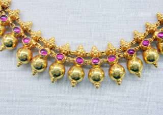VINTAGE 22 CT SOLID GOLD SPIKY NECKLACE CHOKER  