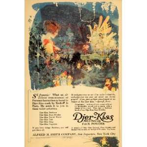   Ad Djer Kiss Face Powder Alfred Smith Fairy Sprite   Original Print Ad