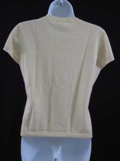 WORTH Tan Cashmere Short Sleeve Drawstring Sweater Sz M  