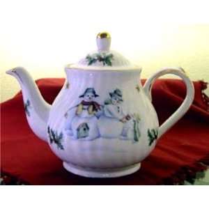  Folk Art Snowman 6 Cup Teapot