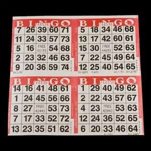  4 on Red Bingo Paper Cards   750 sheets   3000 cards: Toys 