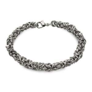  Steel Byzantine Chainmail Chain Bracelet   7 inches 