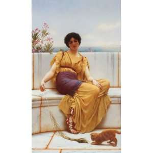 Hand Made Oil Reproduction   John William Godward   32 x 56 inches 
