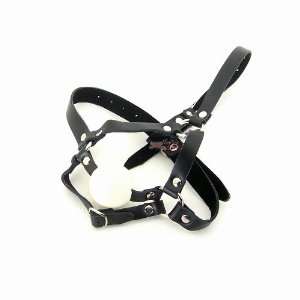    Leather Head Harness   Solid Ball Gag (White): Everything Else
