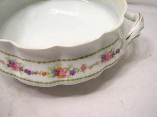 BASSETT LIMOGES AUSTRIA CHINA SOUP TUREEN FLORAL ROUND  