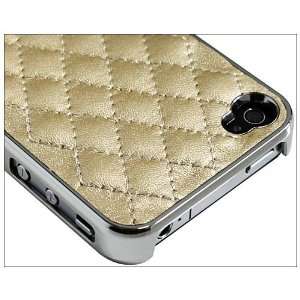 Gold Deluxe Leather Chrome Hard Back Case Cover for Apple All iPhone 