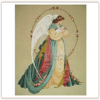 PREORDER FINISHED COMPLETED CROSS STITCH Guardian Angel  