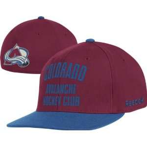   Avalanche Burgundy Hockey Club Flat Brim Flex Hat: Sports & Outdoors