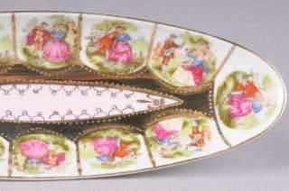 Antique Victorian Portrait Love Story Porcelain Dish  
