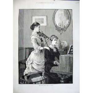   1883 Fine Art Beautiful Women Music Violin Piano Dadd: Home & Kitchen