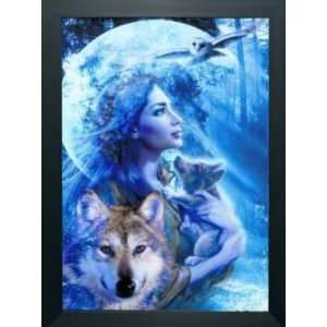 Wolf Maiden Framed 3D Picture (2 pack)
