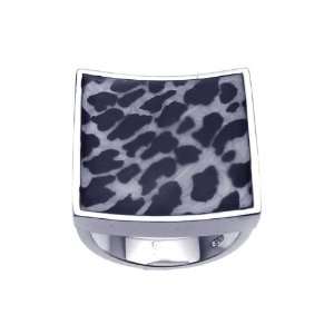  Sterling Silver Square Animal Print Ring Size 6 Jewelry