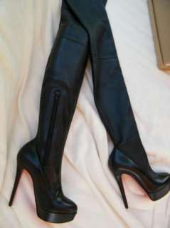 CHRISTIAN LOUBOUTIN boots black platforms SHOES heels 36 6 GAZOLINA 