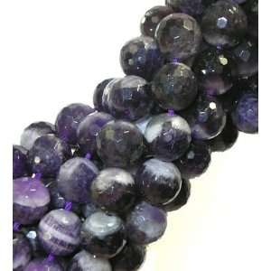  10mm Faceted Chevron Amethyst Round Beads Arts, Crafts & Sewing