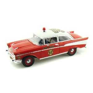  1957 Chevy Bel Air Fire Chief 1/18 Red: Toys & Games