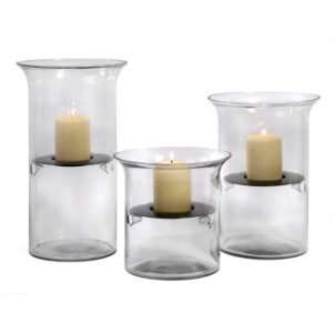 IMAX Whimsical Clear Glass Set Of Three Tea Light Holders In Graduated 