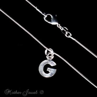 925 Sterling Silver Letter G Initial Pendant + PL Chain  