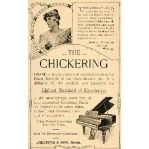  1897 Ad Artistic Standard Chickering & Sons Piano Music 