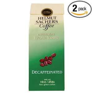 Helmut Sachers Decaffeinated Coffee (Ground), 16 Ounce Bags (Pack of 2 