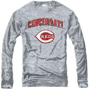 Cincinnati Reds Triblend Arch Graphic Long Sleeve T Shirt by Majestic 