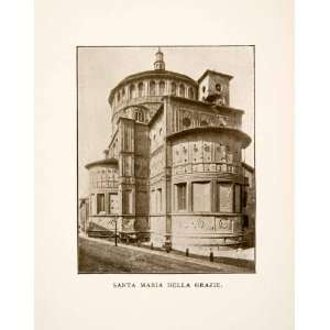  1906 Print Santa Maria delle Grazie Church Milan Italy 