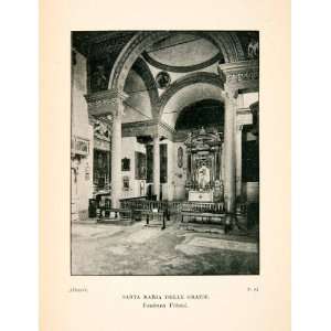   Italy Nave Church Altar Santa Maria Grazie   Original Halftone Print