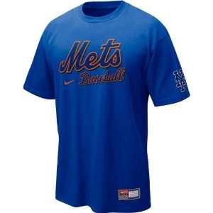 New York Mets 2011 Practice T Shirt (Blue) Sports 