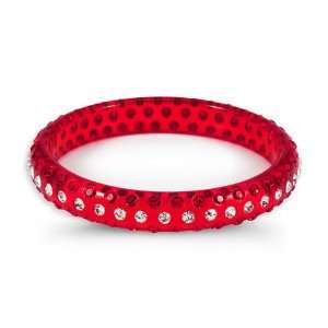    Red Rainbow Swarovski Crystal Solid Bangle Bracelet: Jewelry