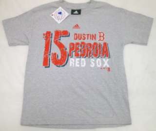 Red Sox MLB Dustin Pedroia #15 Youth T Shirt Grey  