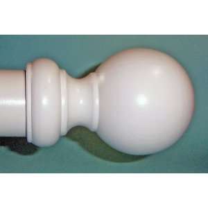  2 Wood Ball Finial in White finish for a 2 dowel rod   1 