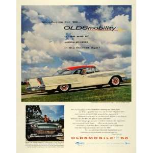  1957 Ad 1958 Oldsmobility Rocket Age Ninety Eight Holiday 