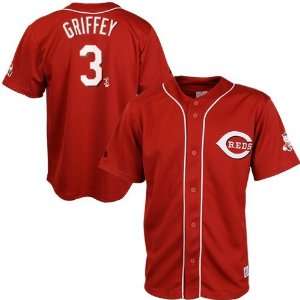   Reds #3 Ken Griffey Jr. Red Youth Replica Jersey: Sports & Outdoors