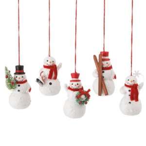    Pack of 10 Mini Snowman Christmas Ornaments 3