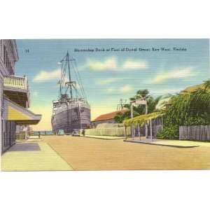   Postcard   Steamship Dock at Foot of Duval Street   Key West Florida