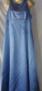 Womens Blue Beaded Formal Sleeveless Dress Size 10  