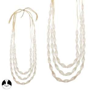 Paris Long Necklace 100cm 3 Rows Transparent Comb Ivory Peach Org Clai 