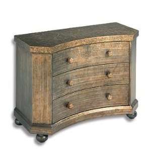     Hand Finished Wood Chest in Antique Silver Leaf: Kitchen & Dining