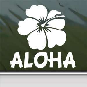  Hibiscus White Sticker Aloha Flower Car Vinyl Window 
