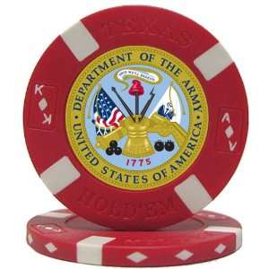   ARMY Seal on Red Big Slick Texas Holdem Poker Chip