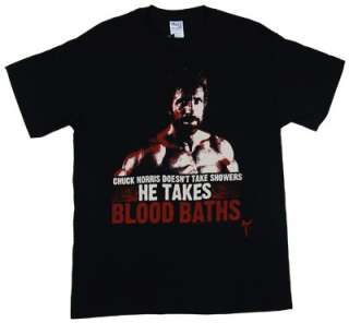 Chuck Norris Takes Blood Baths   Chuck Norris T shirt  
